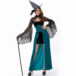 Sexy Afternoon Tea Witch Lace Slim Waist Witch Cosplay Costume Halloween/Stage/Party -Procosplayshop 8060459814 1734513592