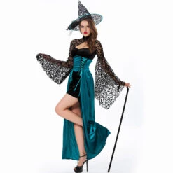 Sexy Afternoon Tea Witch Lace Slim Waist Witch Cosplay Costume Halloween/Stage/Party -Procosplayshop 8060522007 1734513592