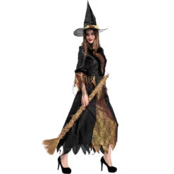 Spider Net Printed Witch Cosplay Costume Halloween/Stage Performance/Party -Procosplayshop 8206439602 1734513592
