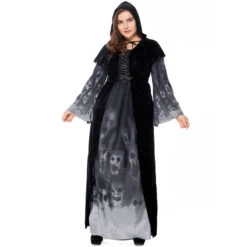 Plus Size Skeleton Printed Vampire Long Witch Costume Halloween/Stage/Party -Procosplayshop 8690698150 1734513592