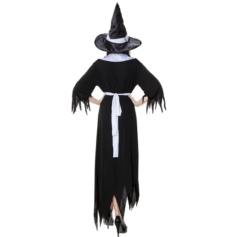 Black And White Irregular Witch Costume Halloween/Stage Performance/Party 6 Black And White Irregular Witch Costume Halloween/Stage Performance/Party - Image 4