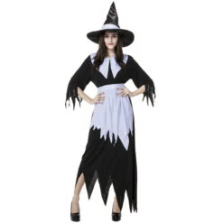 Black And White Irregular Witch Costume Halloween/Stage Performance/Party