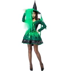 Lace Green Pouf Dress Witch Costume Halloween/Stage Performance/Party 9 Lace Green Pouf Dress Witch Costume Halloween/Stage Performance/Party -Procosplayshop 9150066731 1734513592