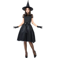 Simple Black Yarn Witch Cosplay Costume Halloween/Stage Performance/Party -Procosplayshop 9173551830 1734513592