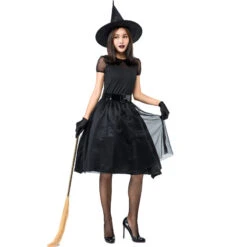 Simple Black Yarn Witch Cosplay Costume Halloween/Stage Performance/Party -Procosplayshop 9173563392 1734513592