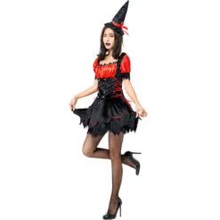 Cute Black Red Flame Witch Cosplay Costume Halloween/Stage Performance/Party -Procosplayshop 9194593748 1734513592
