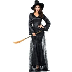 Black Spider Web Witch Dark Queen Costume Halloween/Stage Performance/Party -Procosplayshop 9207438154 1734513592