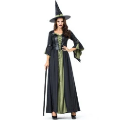 Black Green Leather Witch Cosplay Costume Halloween/Stage Performance/Party -Procosplayshop 9211387364 1734513592