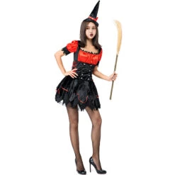 Cute Black Red Flame Witch Cosplay Costume Halloween/Stage Performance/Party -Procosplayshop 9213068435 1734513592