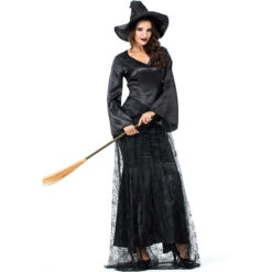 Black Spider Web Witch Dark Queen Costume Halloween/Stage Performance/Party -Procosplayshop 9231043704 1734513592