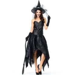 Black Tube Spider Web Witch Dark Queen Costume Halloween/Stage Performance/Party -Procosplayshop 9234055636 1734513592