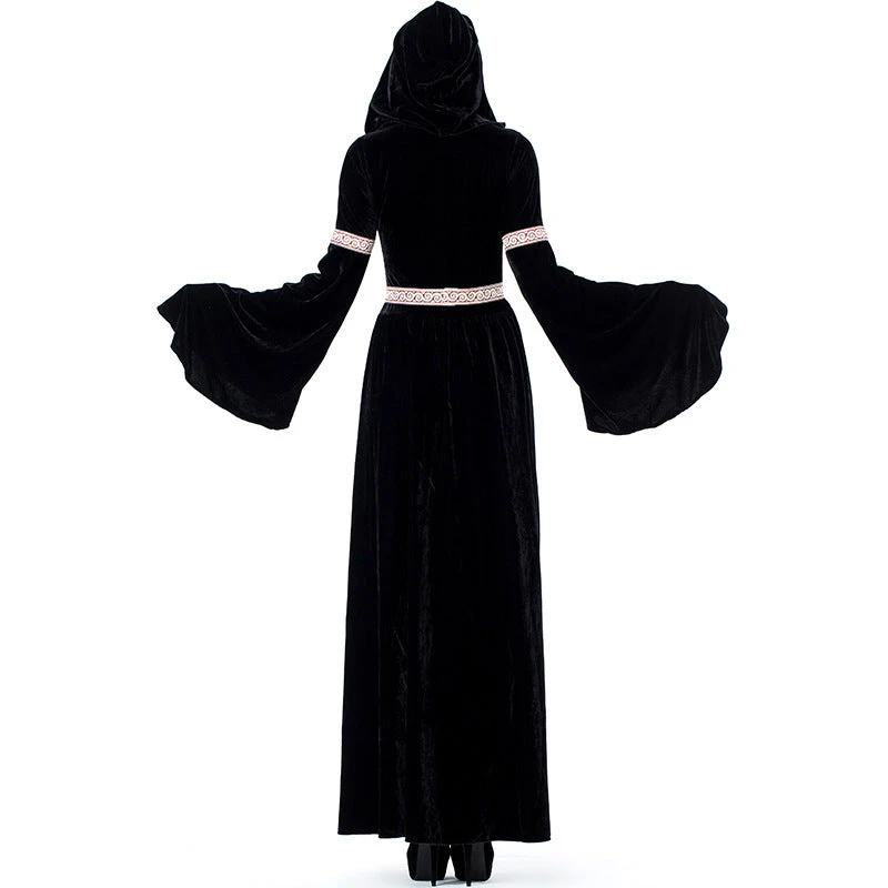Retro Court Black Witch Cosplay Costume Halloween/Stage Performance/Party 7 Retro Court Black Witch Cosplay Costume Halloween/Stage Performance/Party - Image 5