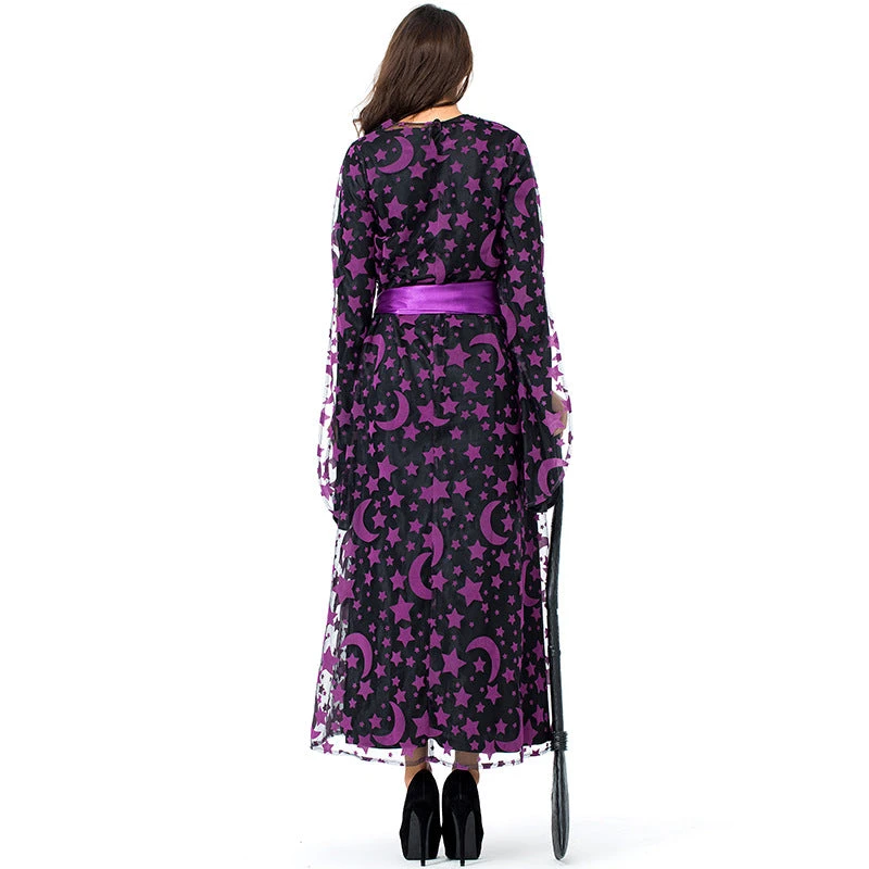 Purple Star Moon Magic Witch Costume Halloween/Stage Performance/Party 6 Purple Star Moon Magic Witch Costume Halloween/Stage Performance/Party - Image 4