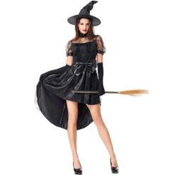 Black Sexy Lace Swallowtail Dress Witch Costume Halloween/Stage Performance/Party -Procosplayshop 9411602139 1734513592