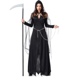 New Black Yarn Impermanence Sling Maxi Dress Witch Costume Halloween/Stage Performance/Party
