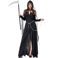 New Black Yarn Impermanence Sling Maxi Dress Witch Costume Halloween/Stage Performance/Party -Procosplayshop 9441962321 1734513592
