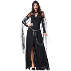 New Black Yarn Impermanence Sling Maxi Dress Witch Costume Halloween/Stage Performance/Party -Procosplayshop 9441974049 1734513592