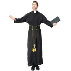Adult Mens Deluxe Priest Costume For Halloween/Stage Performance/Party -Procosplayshop Adult Mens Deluxe Priest Costume For HalloweenStage PerformanceParty 5