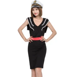 Black Slim Navy Sailor Costume