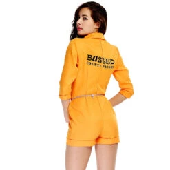Women Prisoner Yellow Jumpsuit Costume 8 Women Prisoner Yellow Jumpsuit Costume -Procosplayshop Adult Women Prisoner Yellow Jumpsuit Costume For HalloweenStage PerformanceParty 3