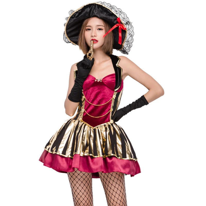 Adult Women Sexy Deluxe Pirate Cosplay Costume Halloween / Stage Performance / Party - Image 3