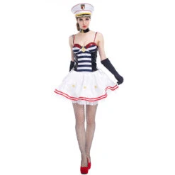 Tube Top Sexy Navy Sailor Costume -Procosplayshop Adult Women Tube Top Sexy Navy Sailor Costume 3