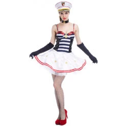 Tube Top Sexy Navy Sailor Costume -Procosplayshop Adult Women Tube Top Sexy Navy Sailor Costume 4