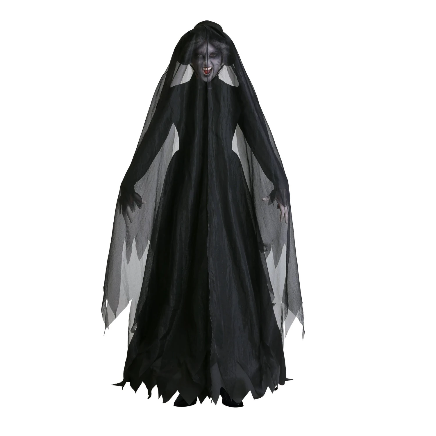Adult Women's Black Dark Witch Costume Ghost Bride Halloween Cosplay Costume Dress - Image 2