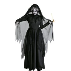 Adult Women's Black Dark Witch Costume Ghost Bride Halloween Cosplay Costume Dress -Procosplayshop Adult Women s Black Dark Witch Costume Ghost Bride Halloween Cosplay Costume Dress 3
