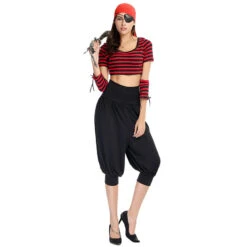 Adult Womens Deckhand Darling One-eyed Pirate Costume Halloween/Stage Performance/Party -Procosplayshop Adult Womens Deckhand Darling One eyed Pirate Costume 5