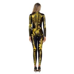 Adults Women Golden Skeleton Bride Halloween Cosplay Costume Jumpsuit -Procosplayshop Adults Women Golden Skeleton Bride Halloween Cosplay Costume Jumpsuit 2