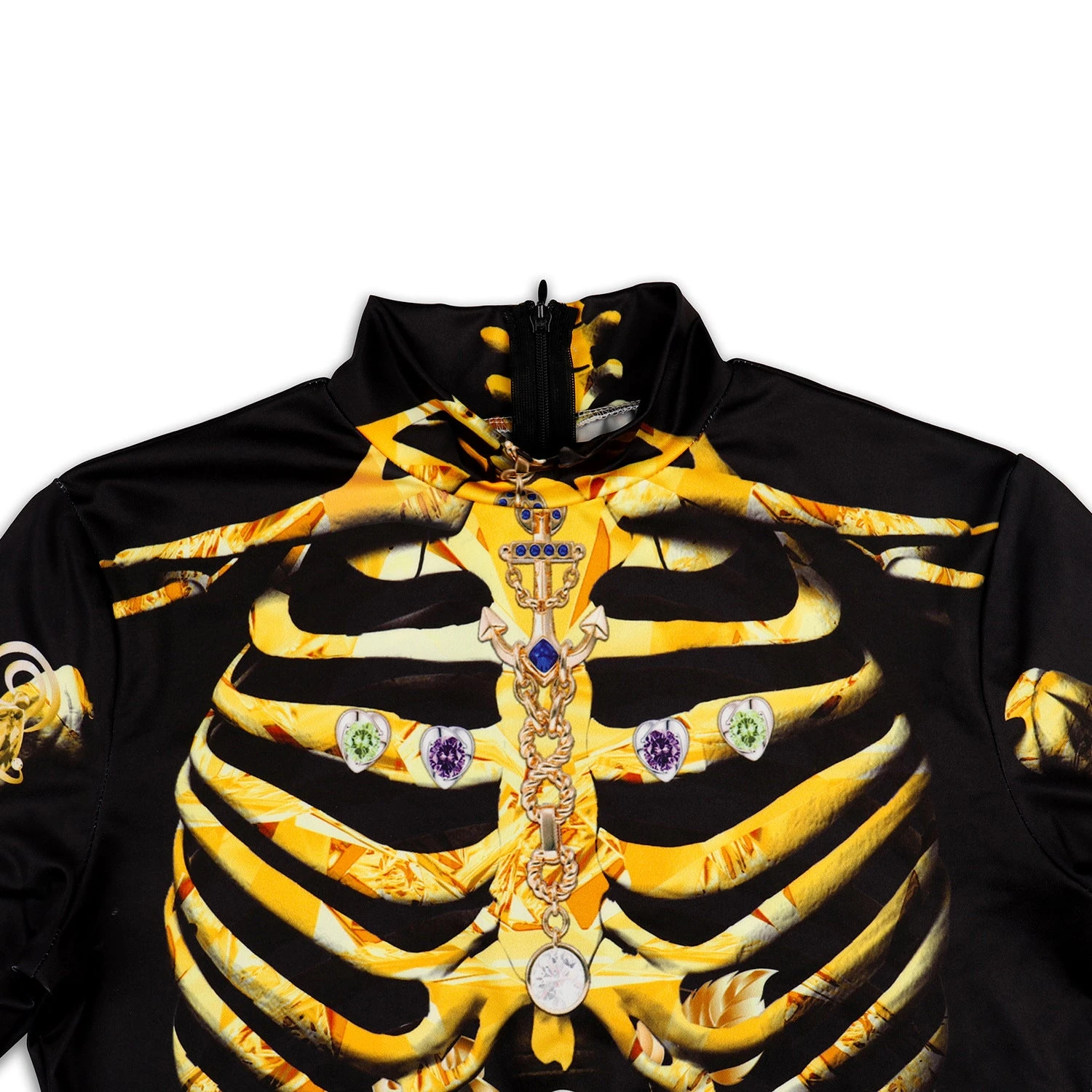 Adults Women Skeleton Short Dress Halloween Cosplay Costume - Image 4