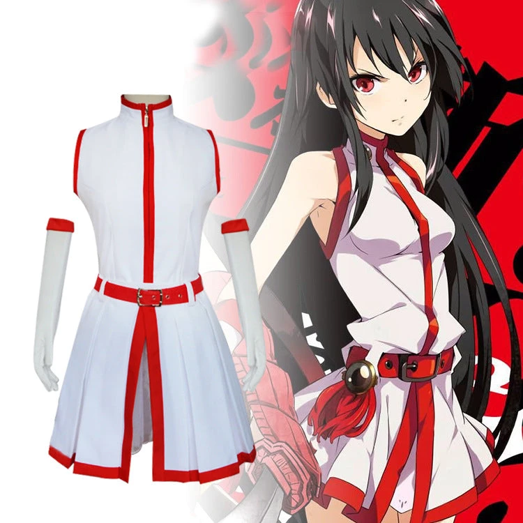 Anime Akame Ga Kill! Akame Cosplay Costume White Dress With Wigs Full Set Halloween Costume 4 Anime Akame Ga Kill! Akame Cosplay Costume White Dress With Wigs Full Set Halloween Costume - Image 2