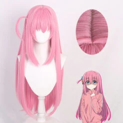 Anime Bocchi The Rock! Hitori Gotoh Cosplay Wigs Pink Long Wigs Halloween Costume Accessories