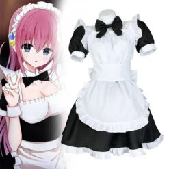 Anime Bocchi The Rock! Hitori Gotoh Nijika Ijichi Ryo Yamada Costume Maid Dress Halloween Costume