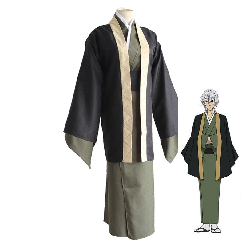 Anime Bungou Stray Dogs Yukichi Fukuzawa Kimono Costume Kimono Suit Halloween Cosplay Outfit 3 Anime Bungou Stray Dogs Yukichi Fukuzawa Kimono Costume Kimono Suit Halloween Cosplay Outfit