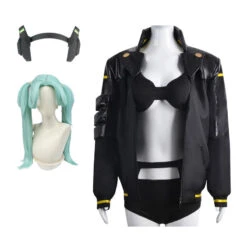 Anime Cyberpunk: Edgerunners Rebecca Becka Cosplay Costume And Wigs And Headphone Props Set
