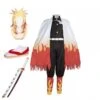 Anime Kyojuro Rengoku Whole Set Costume Uniform+Wigs+Shoes+Weapon Sword Cosplay Outfit Set -Procosplayshop AnimeDemonSlayerKimetsunoYaibaKyojuroRengokuWholeSetCostumeUniform Wigs Shoes WeaponSwordCosplayOutfitSet 2