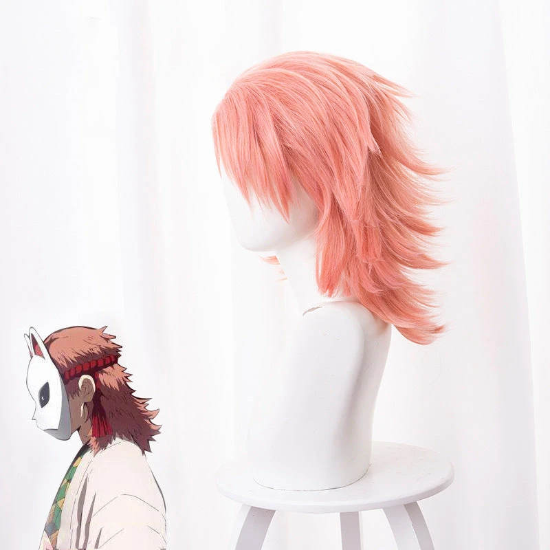 Anime Sabito Cosplay Wigs Pink Wigs Accessories 5 Anime Sabito Cosplay Wigs Pink Wigs Accessories - Image 3