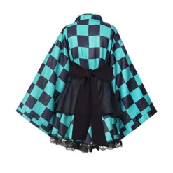 Anime Tanjiro Kamado Female Version Costume Lolita Dress Halloween Women Girls Cosplay Dress -Procosplayshop AnimeDemonSlayerKimetsunoYaibaTanjiroKamadoFemaleVersionCostumeLolitaDressHalloweenWomenGirlsCosplayDress 2