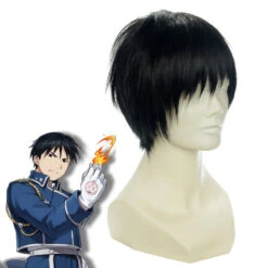 Anime Fullmetal Alchemist Cosplay Roy Mustang Cosplay Wigs Short Black Wigs -Procosplayshop AnimeFullmetalAlchemistCosplayRoyMustangCosplayWigsShortBlackWigs 1