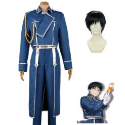 Anime Fullmetal Alchemist Cosplay Roy Mustang Costume And Wigs Set Halloween Whole Set Costume