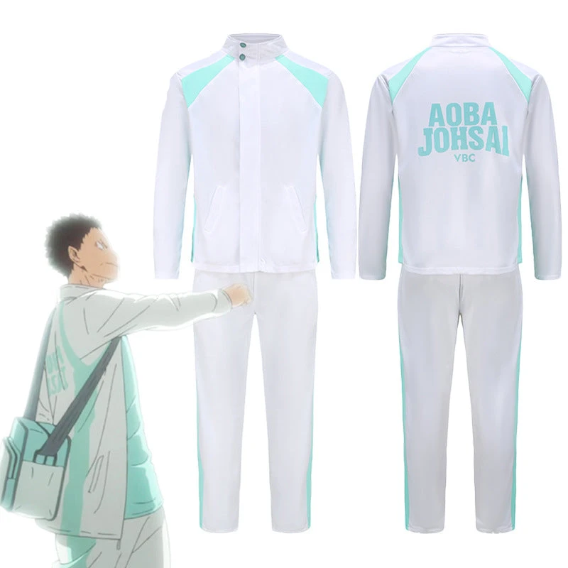 Anime Haikyu!! Aoba Johsai High Costume Jacket And Pants Sportswear Set Halloween Costume 3 Anime Haikyu!! Aoba Johsai High Costume Jacket And Pants Sportswear Set Halloween Costume