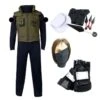 Anime Cosplay Hatake Kakashi Costume Uniform With Props 10 Pieces Full Set Halloween Costume Outfit