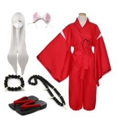 Anime Inuyasha Dog Demon Inuyasha Full Set Cosplay Costume With Wigs Ears Shoes Socks Halloween Cosplay Costume Set
