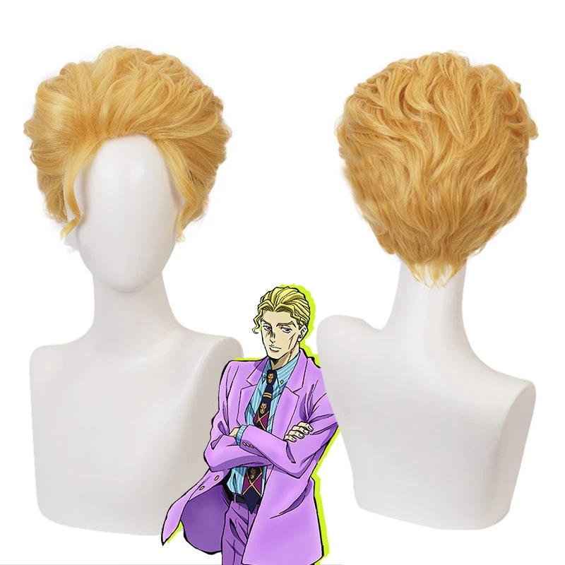 Anime JoJo's Bizarre Adventure Diamond Is Unbreakable Yoshikage Kira Cosplay Wigs Halloween Costume Accessories 3 Anime JoJo's Bizarre Adventure Diamond Is Unbreakable Yoshikage Kira Cosplay Wigs Halloween Costume Accessories