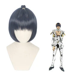 Anime JoJo's Bizarre Adventure Golden Wind Bruno Bucciarati Cosplay Wigs Black Short Wigs
