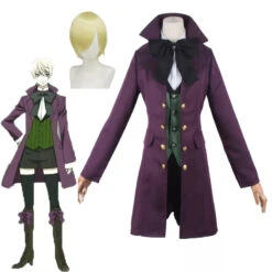Anime Kuroshitsuji Black Butler Alois Trancy Costume With Wigs Cosplay Uniform Outfit Full Set