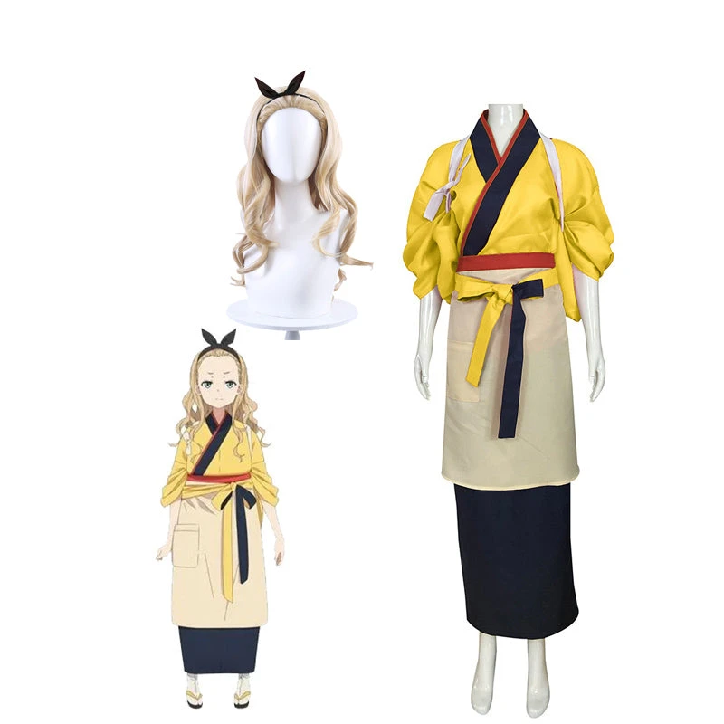 Anime Lycoris Recoil Kimono Dress Costume With Wigs Set Halloween Costume 4 Anime Lycoris Recoil Kimono Dress Costume With Wigs Set Halloween Costume - Image 2