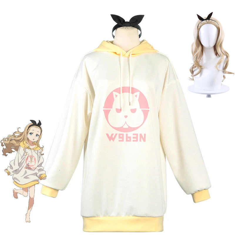 Anime Lycoris Recoil Kurumi Walnut Costume Hooded Dress With Wigs Full Set Halloween Costume 3 Anime Lycoris Recoil Kurumi Walnut Costume Hooded Dress With Wigs Full Set Halloween Costume